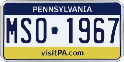 PA license plate MSO1967