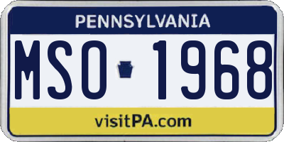 PA license plate MSO1968