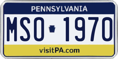 PA license plate MSO1970