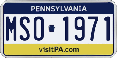 PA license plate MSO1971