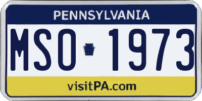 PA license plate MSO1973