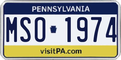 PA license plate MSO1974