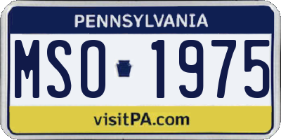 PA license plate MSO1975