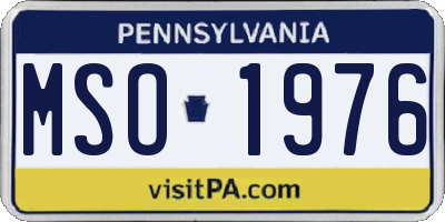 PA license plate MSO1976