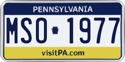 PA license plate MSO1977