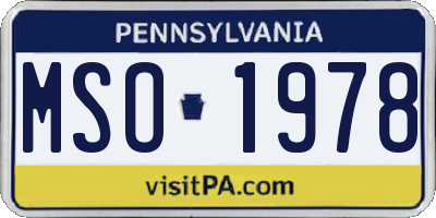PA license plate MSO1978