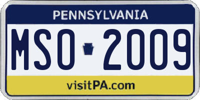 PA license plate MSO2009