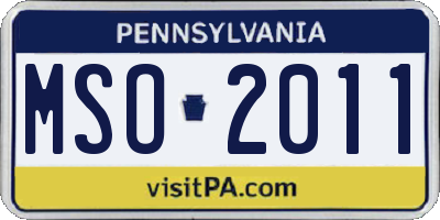 PA license plate MSO2011