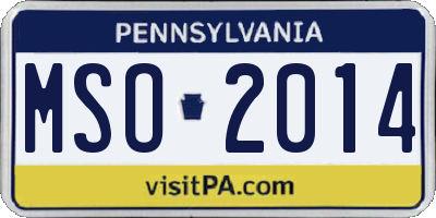 PA license plate MSO2014