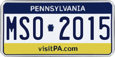 PA license plate MSO2015