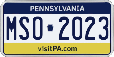 PA license plate MSO2023
