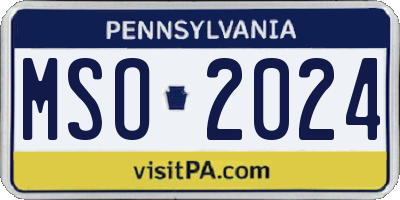 PA license plate MSO2024
