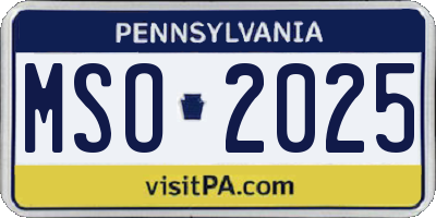 PA license plate MSO2025