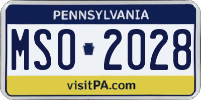 PA license plate MSO2028
