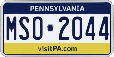 PA license plate MSO2044