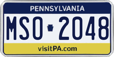 PA license plate MSO2048