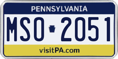 PA license plate MSO2051