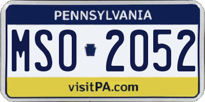 PA license plate MSO2052