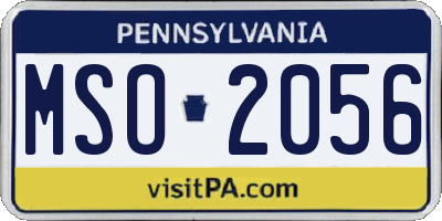 PA license plate MSO2056
