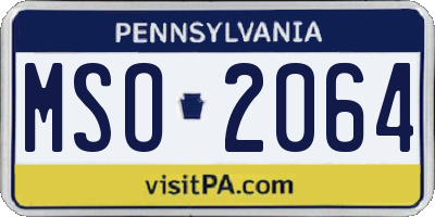 PA license plate MSO2064