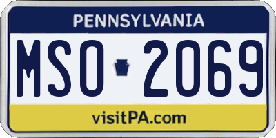 PA license plate MSO2069