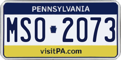 PA license plate MSO2073
