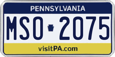 PA license plate MSO2075