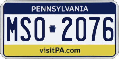 PA license plate MSO2076