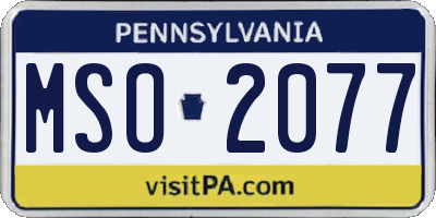 PA license plate MSO2077