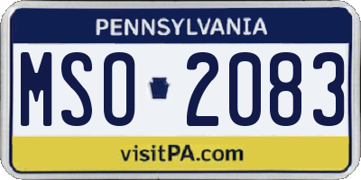 PA license plate MSO2083