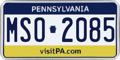 PA license plate MSO2085
