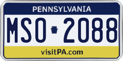 PA license plate MSO2088