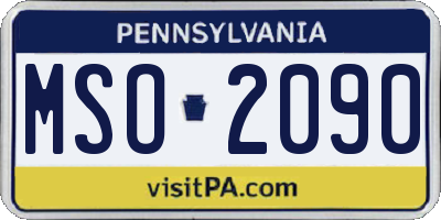 PA license plate MSO2090