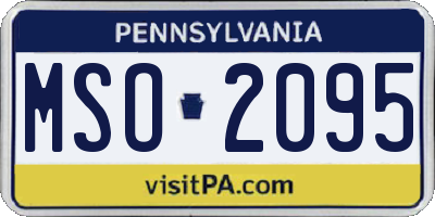 PA license plate MSO2095