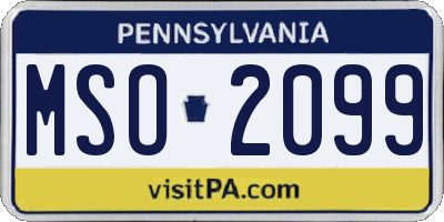 PA license plate MSO2099