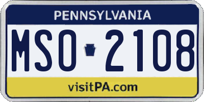 PA license plate MSO2108