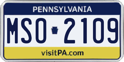 PA license plate MSO2109