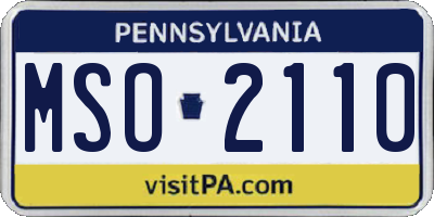 PA license plate MSO2110