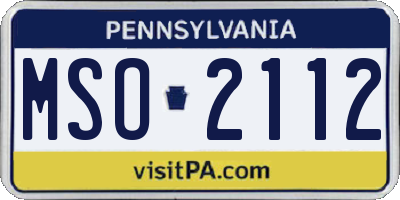 PA license plate MSO2112