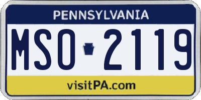 PA license plate MSO2119