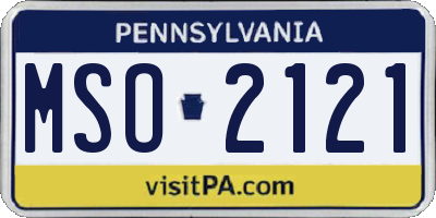 PA license plate MSO2121