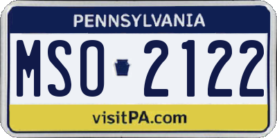 PA license plate MSO2122