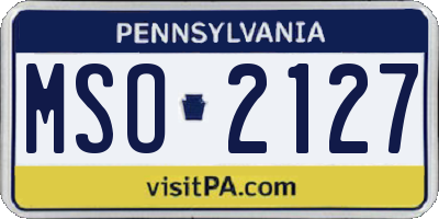 PA license plate MSO2127