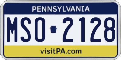 PA license plate MSO2128