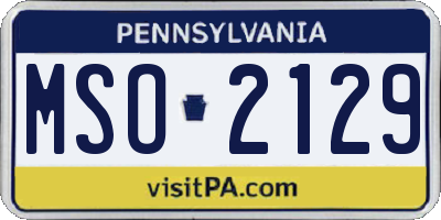 PA license plate MSO2129