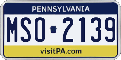 PA license plate MSO2139