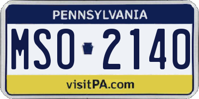PA license plate MSO2140