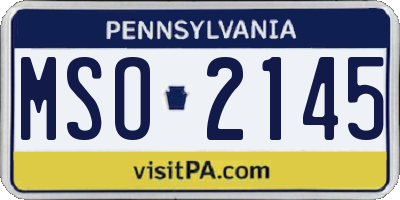 PA license plate MSO2145