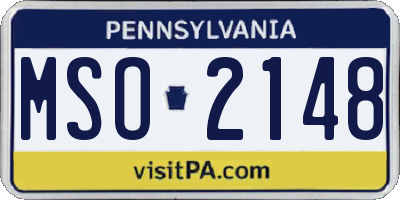 PA license plate MSO2148