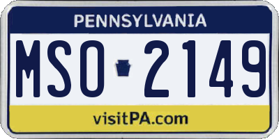 PA license plate MSO2149